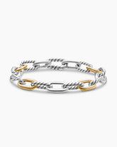 DY Madison® Chain Bracelet in Sterling Silver with 18K Yellow Gold, 8.5mm